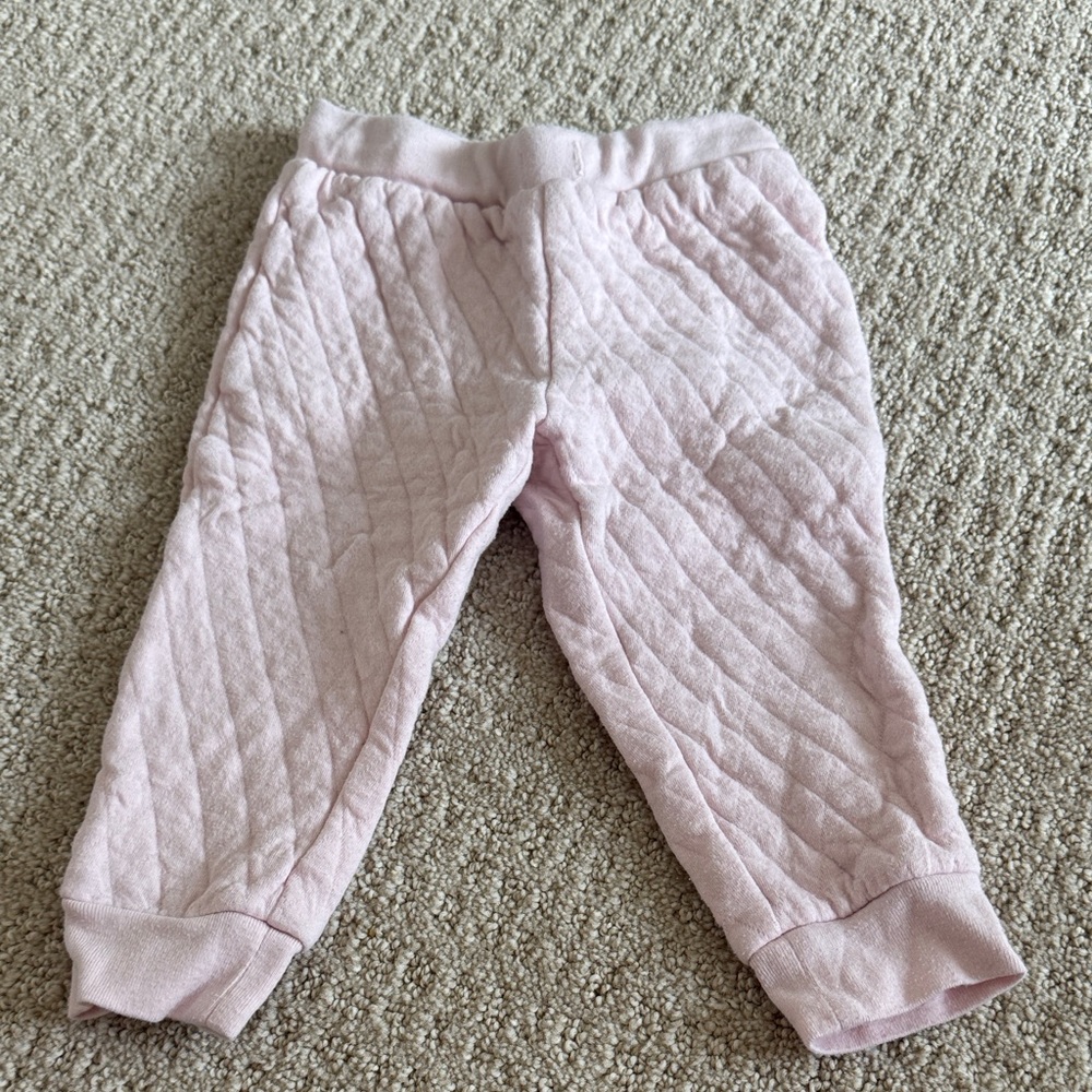 Soft Pink Quilted Baby Pants